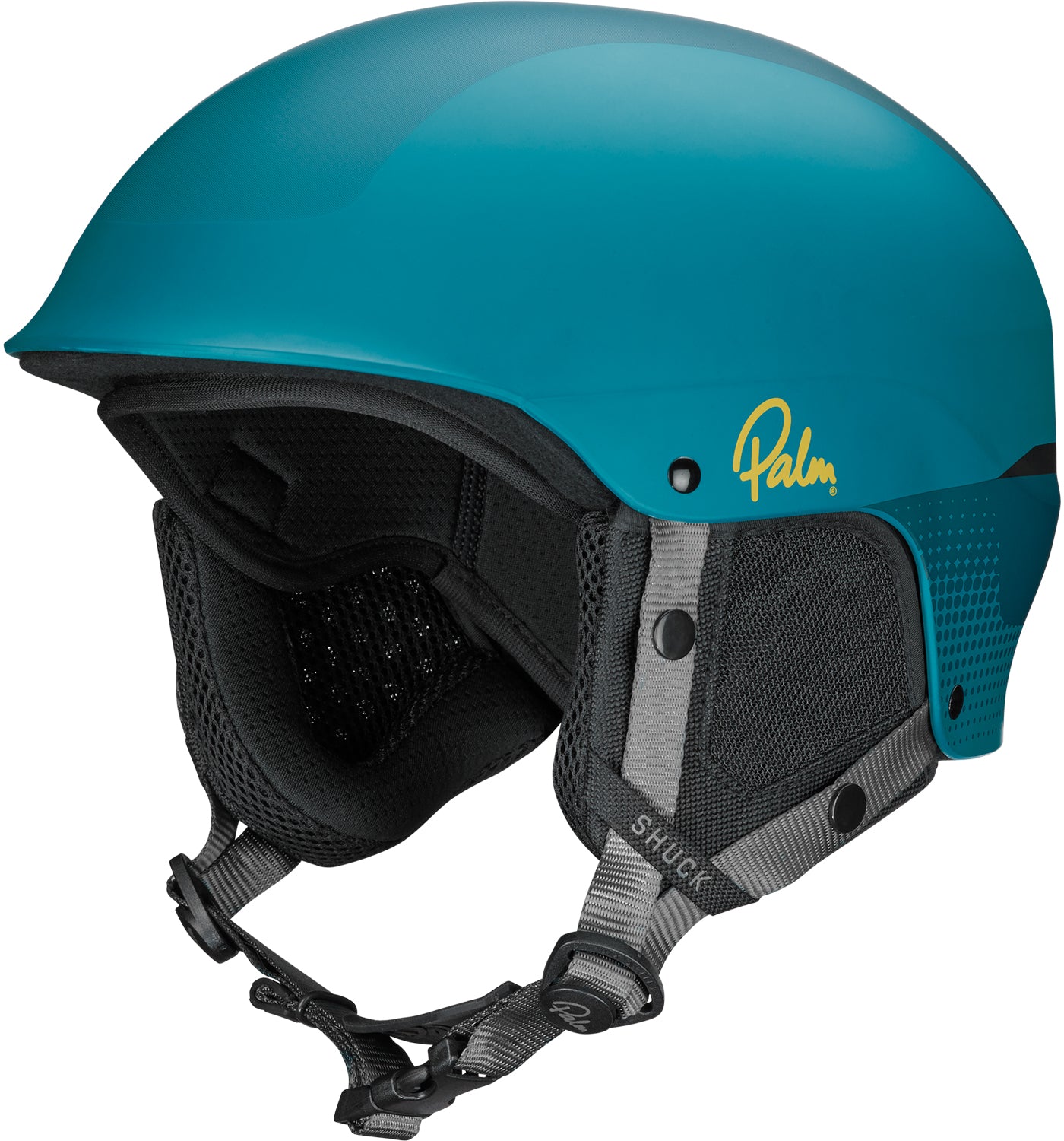 The Teal Blue Shuck 2.0 Watersports helmet, made by Palm Equipment