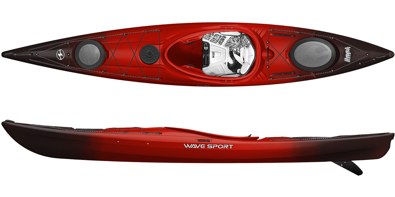 cherry bomb short touring kayak, the Hydra 125 from Wavesport