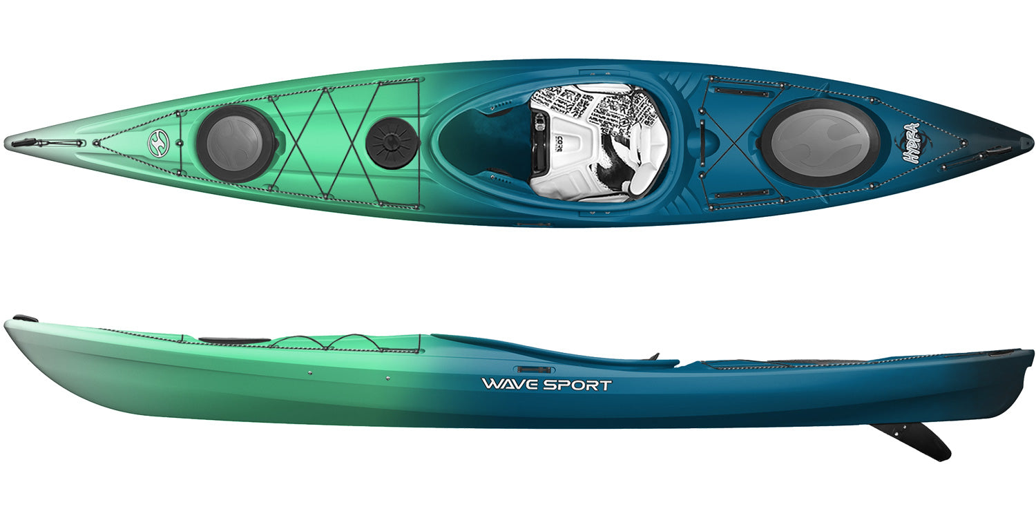 Short touring kayak from Wavesport, the Hydra 125 in Midnight Mist